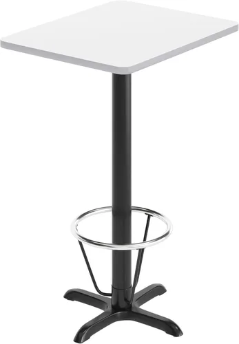 Miniatura 7 de Flash Muebles 24" x 30" mesa rectangular parte superior con 22" x 22" Bar Altura Base de mesa y pie anillo, Hierro fundido, Negro