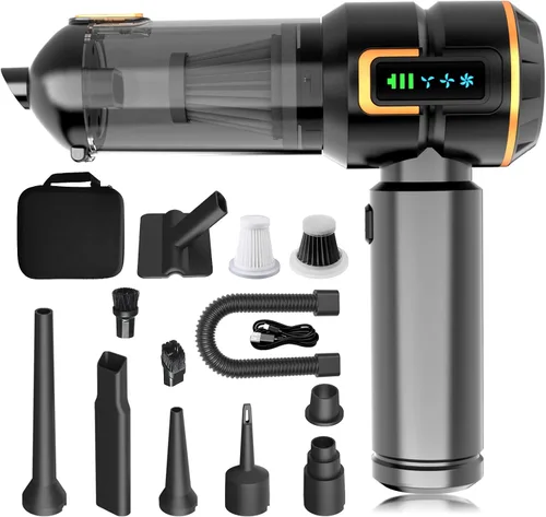 Aspiradora para Automóvil, 22000PA Alta Potencia Aspiradora Portátil de Mano para Automóvil y Soplador de Aire, Mini Aspiradora Inalámbrica con