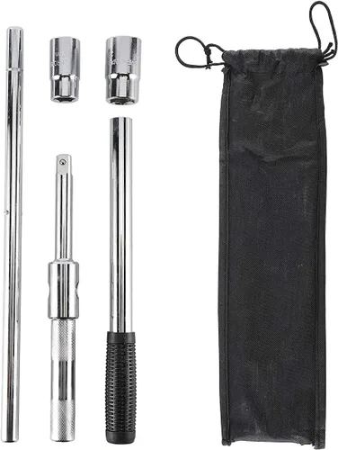 Miniatura 5 de Toolly Llave universal extendida de 23 pulgadas, juego de llaves de tuercas de hierro de 4 vías con bolsa de almacenamiento y enchufes estándar