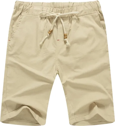 Miniatura 6 de Sailwind Pantalones cortos de lino para hombre, pantalones cortos casuales de playa con cordón