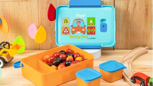 Miniatura 8 de Zak Designs Blippi Caja Bento de plástico reutilizable con sello a prueba de fugas, asa de transporte, ventilación de vapor para microondas