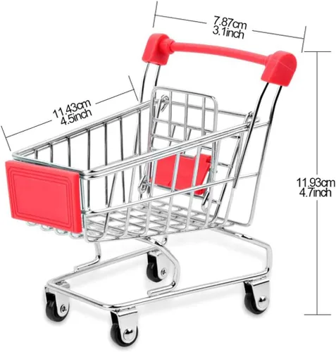 Miniatura 5 de SKYCOOOOL Mini carrito de compras de 3 piezas, carrito de compras de metal colorido, mini carrito de compras, pequeño carrito de compras, juguete