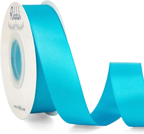 Miniatura 137 de Ribbli - Cinta de satén de doble cara dorada, 1 pulgada x 25 yardas, uso para ramo de lazos, envoltura de regalos, decoración de boda Dorado