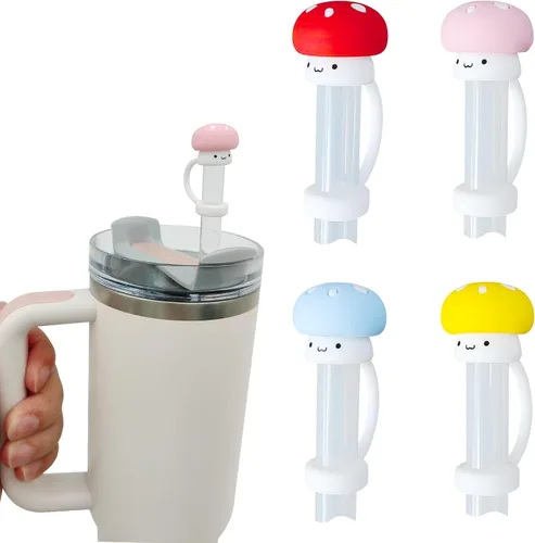 Miniatura 9 de HOMDSG Paquete de 4 cubiertas de pajita de sombrero de vaquero de silicona compatibles con la taza Stanley de 30 y 40 oz, lindo accesorio divertido