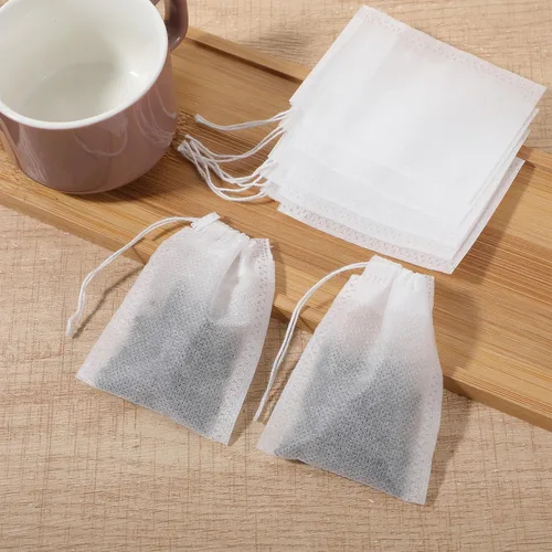 Miniatura 6 de 100 bolsas de té sueltas desechables de té de hojas vacías con cuerda, bolsa de té rellenable para café y especias, 3.15 x 2.4 pulgadas
