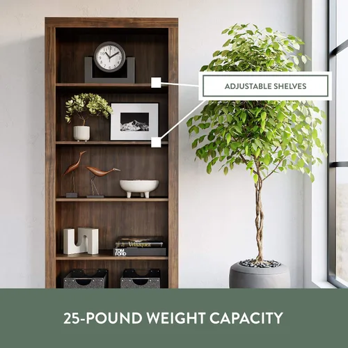 Miniatura 7 de Edenbrook Sumac - Estantería organizadora de 5 estantes para muebles de dormitorio u oficina en casa, estantería blanca de 12.8 pulgadas