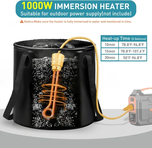 Miniatura 2 de Portable Hot Shower for Camping Shower Tent Kit, 1000W Immersion Heater, Rechargeable Camping Shower Pump, Pop Up Shower Tent with 6.6 Gallons Kit