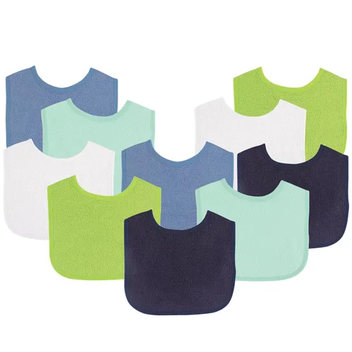 Miniatura 6 de Luvable Friends Baberos unisex de algodón para bebé, azul, talla única