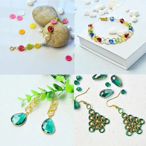 Miniatura 8 de PH PandaHall 1070 anillos de salto divididos de 6 tamaños, anillos de bronce antiguo, llavero pequeño, doble bucle, llaveros abiertos
