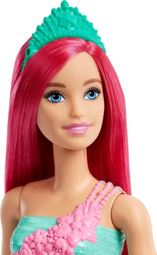 Miniatura 3 de Muñeca Barbie Dreamtopia de moda real con cabello rosa oscuro y corpiño brillante, con falda extraíble, zapatos y diadema como accesorio
