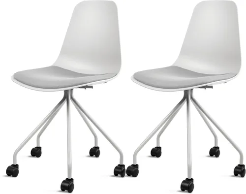 Miniatura 10 de 2xhome Bonita silla de escritorio minimalista Sin brazos, ruedas rodantes, espacio pequeño, diseño delgado Niños, adolescentes, sala de estar