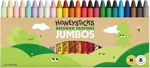 Miniatura 11 de Honeysticks Crayones Jumbo (16 unidades) - Crayones no tóxicos - 100% pura cera de abejas y colores de grado alimenticio - 16 colores brillantes