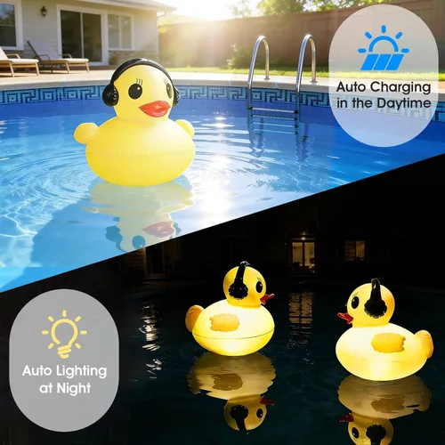 Miniatura 2 de Luces solares flotantes para piscina, luces de piscina impermeables de 16 pulgadas que flotan, accesorios de piscina LED iluminados, luz de piscina