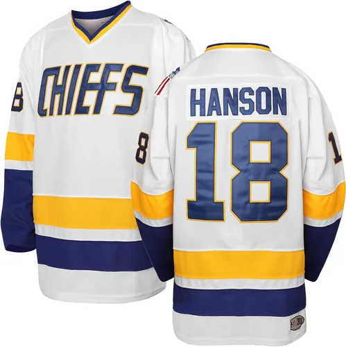 Miniatura 37 de Phoneutrix Hanson Brothers Charlestown Chiefs 16 Jack 17 Steve 18 Jeff Slap Shot Movie Hockey Jersey Azul