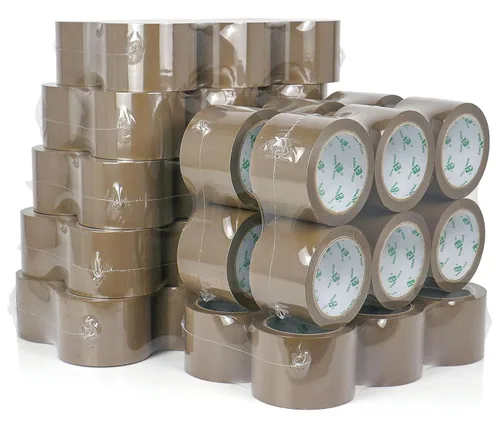 Miniatura 10 de BOMEI PACK Cinta de embalaje marrón de 3 pulgadas, 6 rollos de repuesto de cinta de embalaje ancha para mudanza, envío y almacenamiento, 2.4 mil x