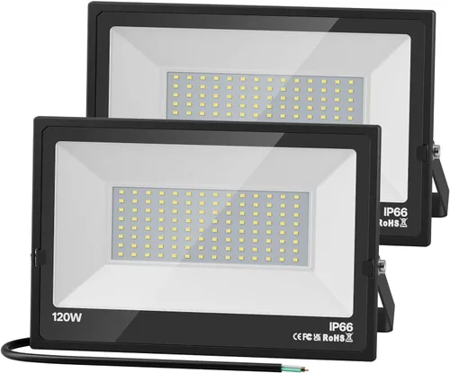Miniatura 7 de USTELLAR Paquete de 3 luces LED de 80 W para exteriores, cableadas, brillantes, 800 W, equivalente a 24000 lúmenes, luz de seguridad, lámpara