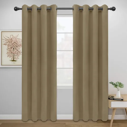 Miniatura 134 de Easy-Going - Cortinas opacas para dormitorio, aislamiento térmico sólido con ojales, cortinas de ventana para reducción de ruido, cortinas