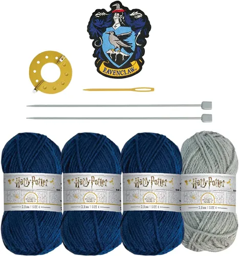Miniatura 3 de Ravenclaw Hogwarts House Beanie Hat Kit Harry Potter Wizarding World Kits de tejido