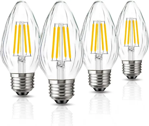 Miniatura 12 de Bombilla LED F15 de 4 W, equivalente a 40 W, bombillas Edison E26 regulables, color blanco suave de 2700 K, bombilla de porche delantero