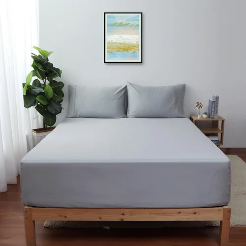 Miniatura 17 de Sábana bajera de tamaño completo solamente azul marino, 100% algodón egipcio 600 hilos, bolsillo profundo de 16" sábana de colchón de algodón