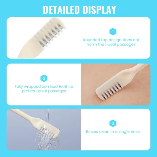 Miniatura 3 de Recortador de Vello Nasal 2 en 1, Cuchillo de Vello Nasal de Doble Cara Mejorado, Cortador de Vello Nasal Manual para Mujeres y Hombres (Crema, 3)