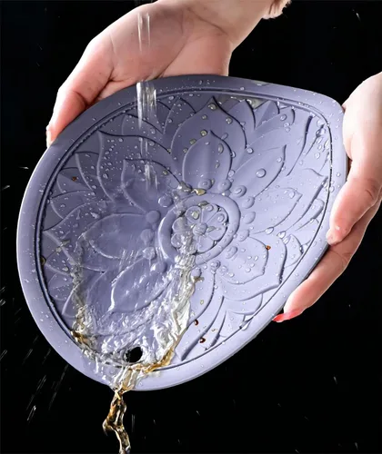 Miniatura 8 de Salvamanteles de silicona gris para platos calientes, ollas y sartenes, almohadillas calientes redondas para cocina, alfombrilla de silicona