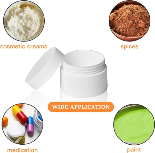 Miniatura 4 de Recipientes de plástico blanco para loción con forros interiores y tapas de cúpula para cosméticos de maquillaje, cremas, lociones, almacenamiento