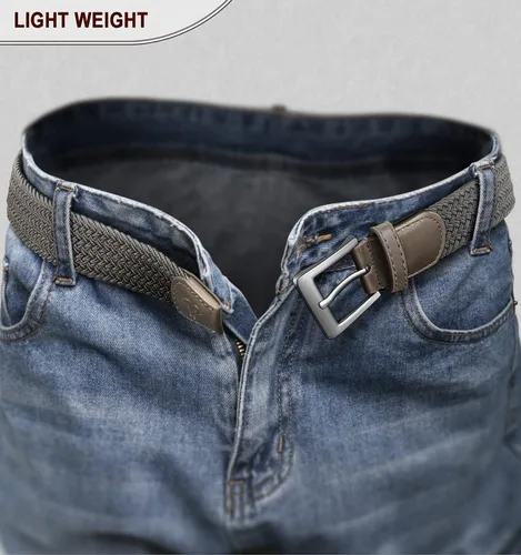 Miniatura 8 de BULLIANT Cinturón para hombre, paquete de 2 unidades, elástico trenzado para hombre, para golf, caza, pantalones de mezclilla, 1 38 pulgadas
