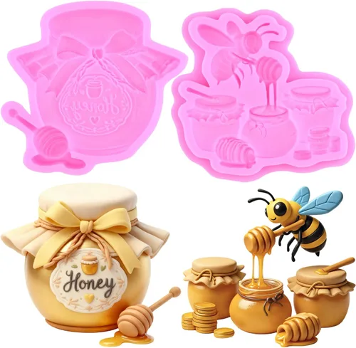 Miniatura 12 de ZiXiang Bumble Bee - Molde de silicona para fondant, moldes de colmena de abeja, moldes de chocolate para cupcakes, decoración de pasteles
