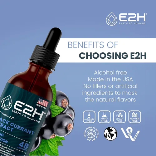 Miniatura 8 de E2H Extracto de grosella negra natural, semilla de grosella negra prensada en frío, salud del sistema inmunológico, líquido de rápida absorción, 2