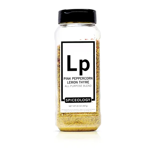 Spiceology - Tomillo de limón y pimienta rosa - Uso en: pollo, salmón, camarones, papas, mantequilla, verduras, aderezo para ensaladas - Condimento