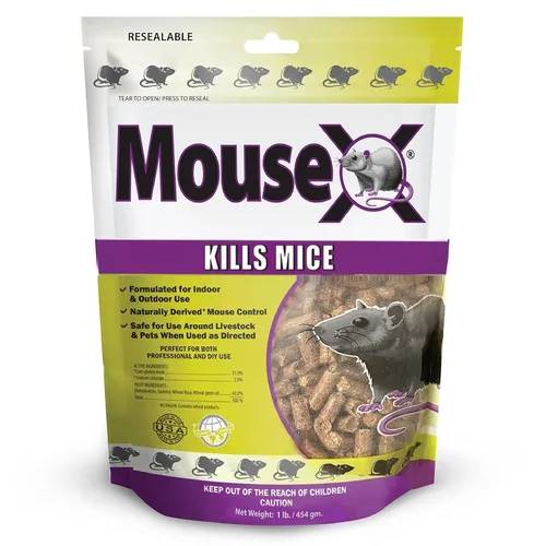 Bolsa de 1 libra MouseX, 100% natural, sin veneno, eficaz contra todas las especies de ratas y ratones - Productos EcoClear