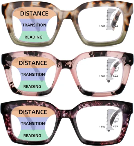 Miniatura 15 de HIYANJN Gafas de lectura bifocales para mujeres y hombres, luz azul, lectores de computadora, lentes de transición superior transparente para mujer