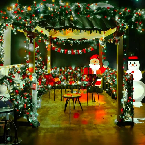 Miniatura 3 de TW SHINE - Luces de Navidad operadas con batería, paquete de 2, total 100 LED, 32 pies, luces de cadena operadas con batería con 8 modos, luces