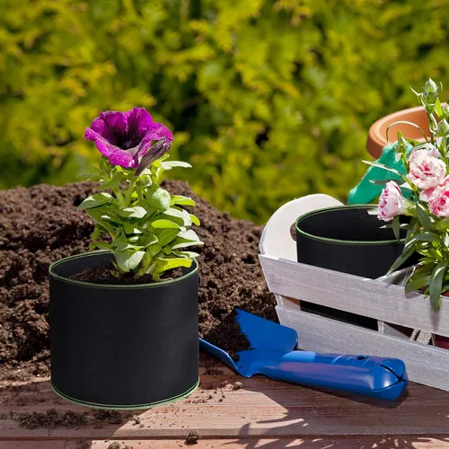 Miniatura 8 de Delxo Bolsas de cultivo de jardín de 1 galón, paquete de 10 bolsas de cultivo de plantas, macetas pequeñas de tela para plantar, verduras