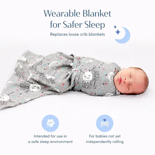 Miniatura 7 de SleepingBaby Zippy - Manta de transición para recién nacido, 100 % algodón, con cremallera inferior, segura, transpirable para un sueño más seguro