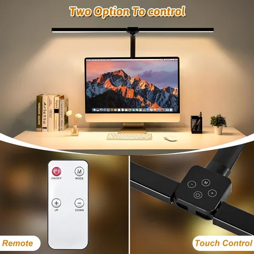 Miniatura 2 de Lámpara de escritorio LED para oficina, dormitorio, hogar - Luz de escritorio para cuidar los ojos con temporizador, control remoto, lámpara de mesa