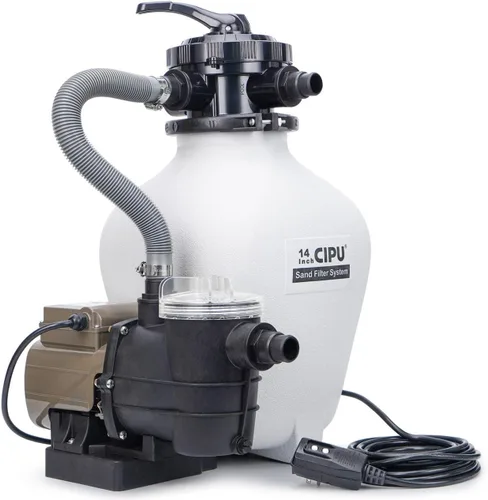 Miniatura 8 de CIPU Sistema de bomba de filtro de arena de 10 pulgadas, práctica válvula de 4 vías para piscinas sobre el suelo con bomba de piscina de 0.25 HP 115