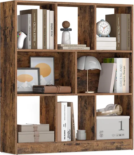 Miniatura 27 de VASAGLE Custos Collection - Estantería para libros tipo cubo con 4 compartimentos, 9.4 x 26 x 26 pulgadas, estantería de almacenamiento para sala