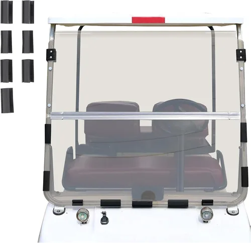 Miniatura 12 de ECOTRIC Parabrisas compatible con Club Car DS de 1982-2000.5 Clear Fold Down resistente al impacto para carrito de golf Modelo DS
