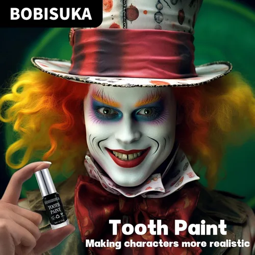 Miniatura 4 de BOBISUKA Pintura de Dientes Negra, Solución Profesional de Maquillaje para Ennegrecimiento de Dientes - Segura, de Secado Rápido y Realista, Negro