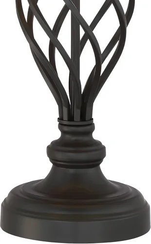 Miniatura 3 de Franklin Iron Works Annie - Juego de 2 lámparas de mesa rústicas de 28 pulgadas de alto, color marrón bronce, con desplazamiento abierto, cuchillo