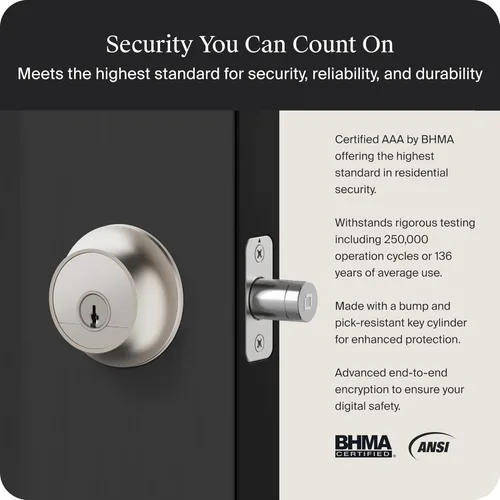 Miniatura 5 de Level Lock Pro - Cerradura inteligente más pequeña, rápida e innovadora del mundo - Cerrojo de seguridad de materia sobre rosca más llave Apple Home
