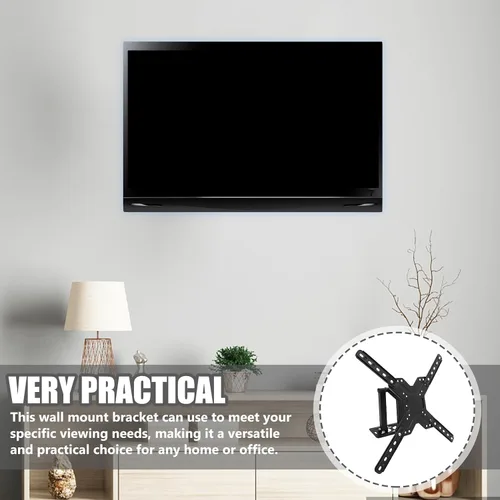 Miniatura 7 de Hemobllo Soporte telescópico de montaje en pared para televisores, pantallas grandes, giratorio, retráctil, de acero laminado en frío, soporte