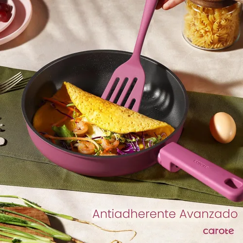 Miniatura 3 de CAROTE Juego de ollas y sartenes antiadherentes, juegos de utensilios de cocina antiadherentes, juego de cocina con asas que se mantienen frías