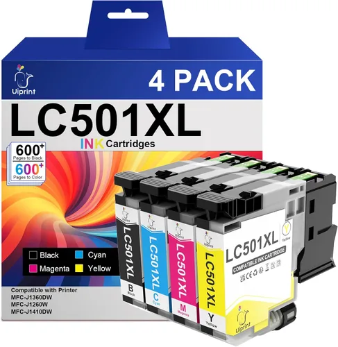 Miniatura 9 de LC501 - Cartuchos de tinta de repuesto para impresoras Brother LC501XL Serie LC501 compatibles con impresora Brother MFC-J1360DW MFC-J1410DW