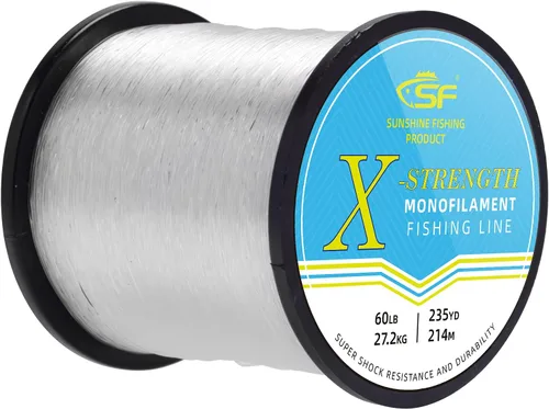 Miniatura 12 de SF - Línea de pesca monofilamento premium, carrete X-Strong de nailon mono material, línea líder para agua salada y agua dulce, Verde de alta