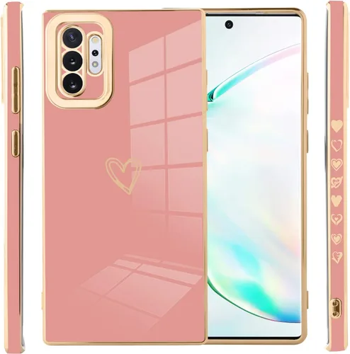 Miniatura 4 de AIGOMARA Funda compatible con Samsung Galaxy Note 10 Plus con diseño de corazón, cubierta de teléfono de cuerpo completo, protección a prueba de Rosa