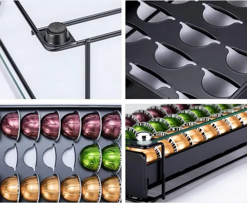 Miniatura 4 de ZCDCP Nespresso Vertuo - Soporte para cápsulas de café, cajón, color negro, 30 cápsulas