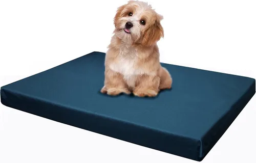 Dogbed4less Cama para perro con plataforma de espuma viscoelástica, colchón de jaula para alivio ortopédico de articulaciones con funda extraíble